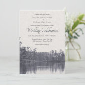Placid Mountain Lake Blue bruiloft Kaart (Staand voorkant)
