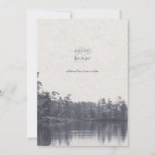 Placid Mountain Lake Blue bruiloft Kaart (Achterkant)