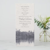 Placid Mountain Lake  Blue bruiloft Kaart (Staand voorkant)