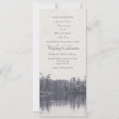 Placid Mountain Lake  Blue bruiloft Kaart (Voorkant)