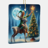 Placing The Star On Top Of Tree Keramisch Ornament (Rechts)