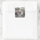 Plafond 2 van sistine Chapel Vierkante Sticker (Tas)