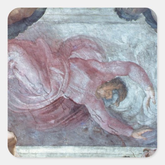 Plafond 2 van sistine Chapel Vierkante Sticker (Voorkant)