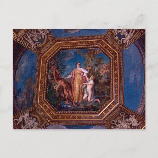 Plafond in het Vaticaan in Rome, Italië Briefkaart (Voorkant)