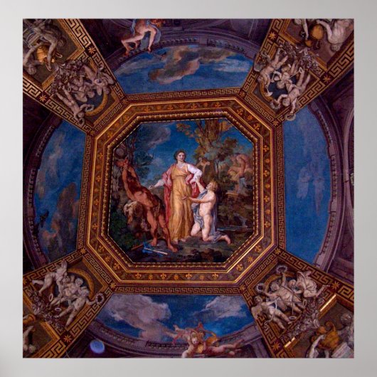 Plafond in het Vaticaan in Rome, Italië Poster (Voorkant)
