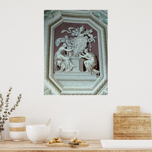 Plafond in het Vaticaanmuseum afdrukken Poster (Keuken)