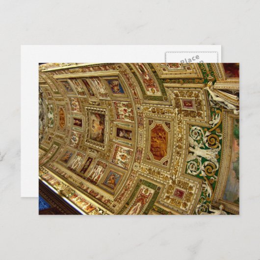 Plafond in het Vaticaanmuseum in Rome Italië Postc Briefkaart (Voorkant / Achterkant)