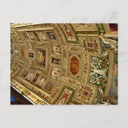 Plafond in het Vaticaanmuseum in Rome Italië Postc Briefkaart (Voorkant)