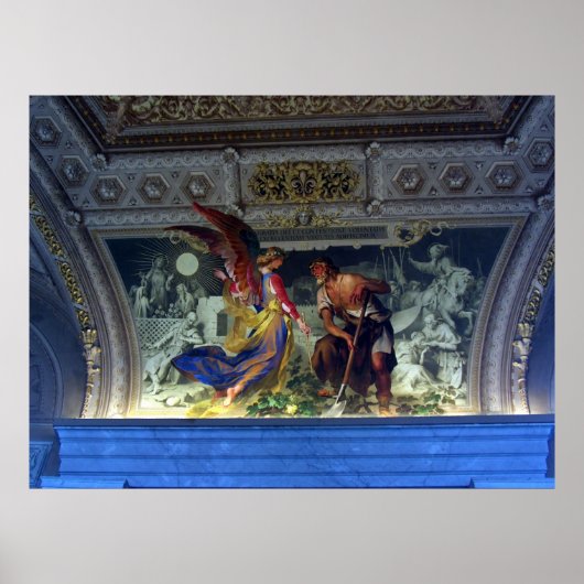 Plafond in het Vaticaanmuseum in Rome Print (Voorkant)