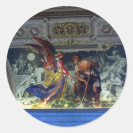Plafond in het Vaticaanmuseum in Rome Ronde Sticker