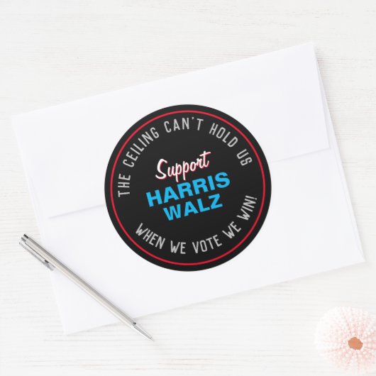 Plafond kan ons niet vasthouden HARRIS WALZ 2024 Ronde Sticker (Envelop)