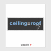 Plafond = Roof MJ (Carolina Blue & White) zwart Sticker (Vel)