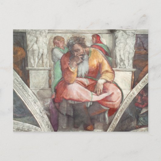 Plafond Sistine Chapel: de profeet Jeremiah Briefkaart (Voorkant)