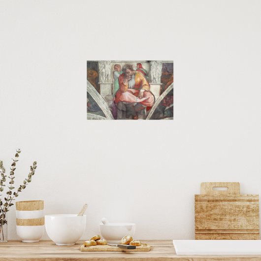Plafond Sistine Chapel: de profeet Jeremiah Poster (Keuken)