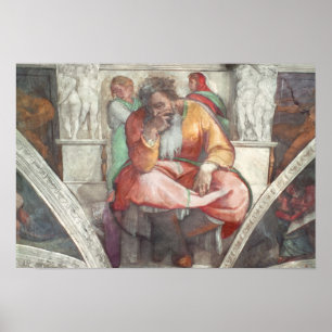 Plafond Sistine Chapel: de profeet Jeremiah Poster