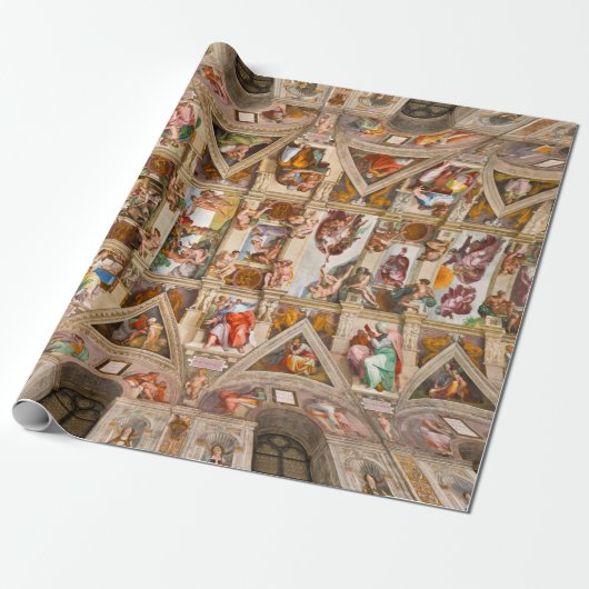 Plafond van de Sixtijnse Kapel door Michelangelo Cadeaupapier (Uitgerold)