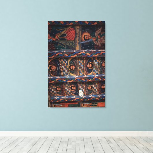 Plafond van engelen, Abba Pantaleon klooster Canvas Afdruk (Insitu (Houten vloer))