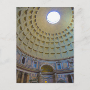 Plafond van het Pantheon in Rome, Italië. Briefkaart