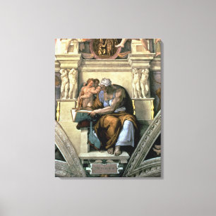 Plafond van sistine Chapel: Cumaean Sibyl, 1510 Canvas Afdruk