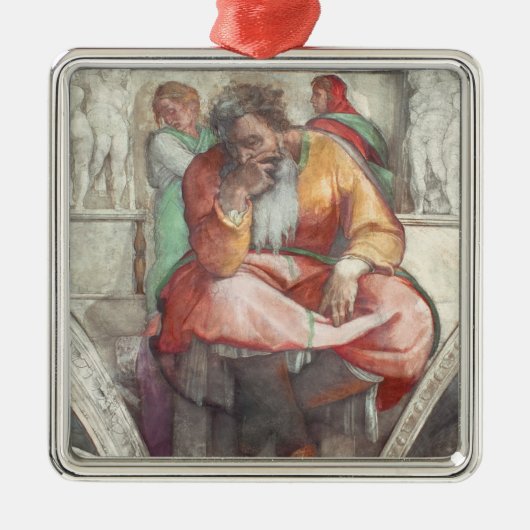 Plafond van sistine Chapel: De profeet Jeremiah Metalen Ornament (Voorkant)