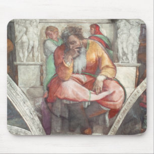 Plafond van sistine Chapel: De profeet Jeremiah Muismat