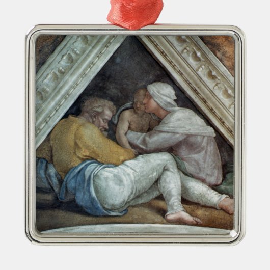 Plafond van sistine Chapel: De voorouders van Chri Metalen Ornament (Voorkant)