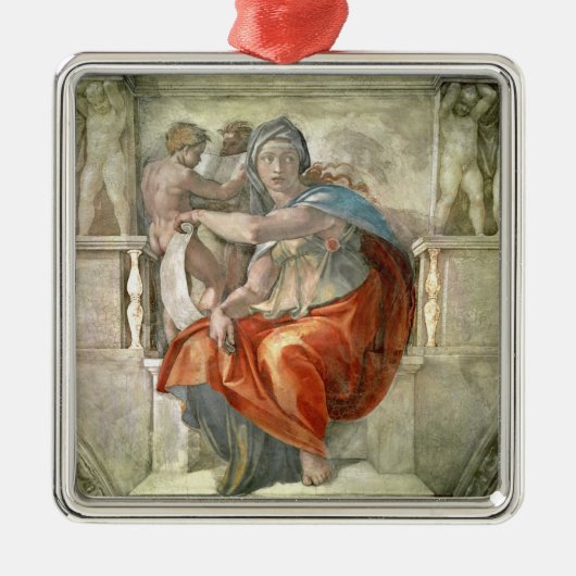 Plafond van sistine Chapel: Delphic Sibyl Metalen Ornament (Voorkant)