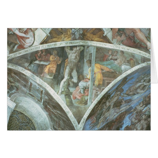 Plafond van sistine Chapel: Haman (Voorkant Horizontaal)