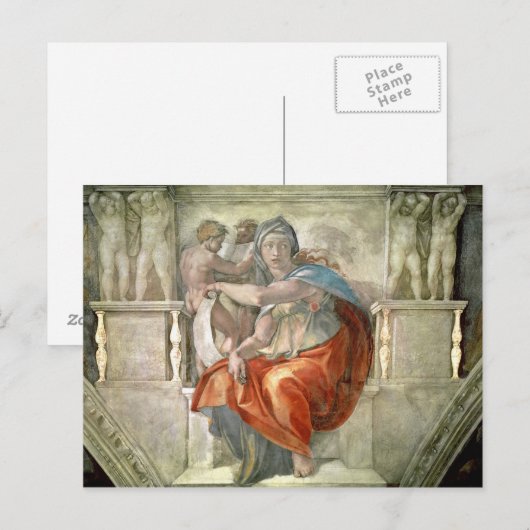 Plafond voor sistine-chapel: Delfisch sibyl Briefkaart (Voorkant / Achterkant)