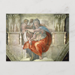 Plafond voor sistine-chapel: Delfisch sibyl Briefkaart