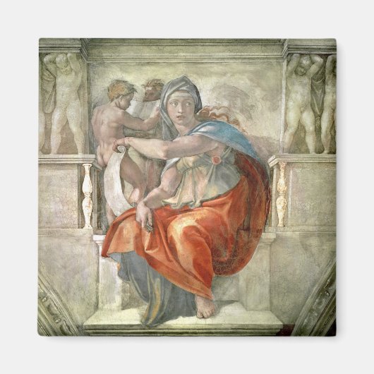 Plafond voor sistine-chapel: Delfisch sibyl Magneet (Voorkant)