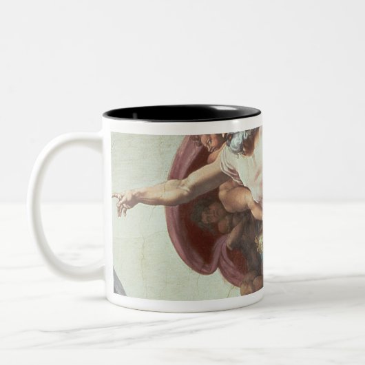 Plafond voor sistine Chapel Tweekleurige Koffiemok (Links)