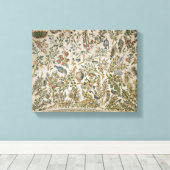 Plafonddecoratie met bloemen en vogels (mozaïek) canvas afdruk (Insitu (Houten vloer))