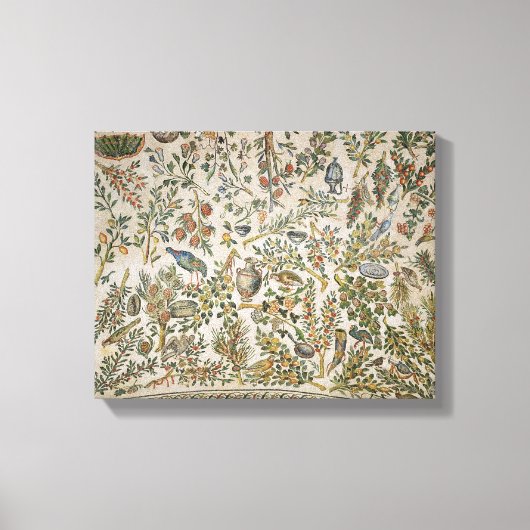 Plafonddecoratie met bloemen en vogels (mozaïek) canvas afdruk (Voorkant)