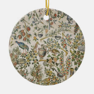 Plafonddecoratie met bloemen en vogels (mozaïek) keramisch ornament