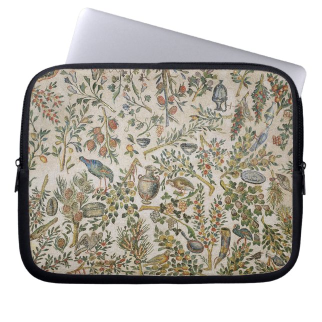 Plafonddecoratie met bloemen en vogels (mozaïek) laptop sleeve (Voorkant)