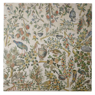 Plafonddecoratie met bloemen en vogels (mozaïek) tegeltje