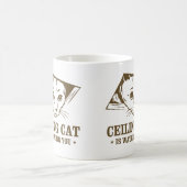 Plafondkat kijkt naar je koffiemok (Center)