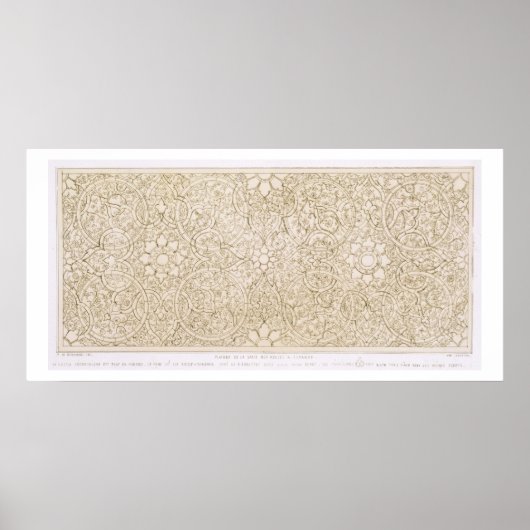 Plafondontwerp voor de Pearl Room in Isfahan, voor Poster (Voorkant)