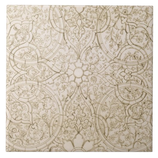 Plafondontwerp voor de Pearl Room in Isfahan, voor Tegeltje (Voorkant)