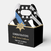Plag van politie Sheriff Retirement Thin Blue Line Bedankdoosjes (Achterkant)
