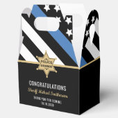 Plag van politie Sheriff Retirement Thin Blue Line Bedankdoosjes (Geopend)