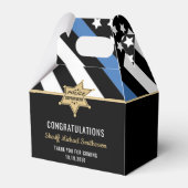 Plag van politie Sheriff Retirement Thin Blue Line Bedankdoosjes (Voorkant Zijde)