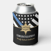 Plag van politie Sheriff Retirement Thin Blue Line Blikjeskoeler (Blikje Achterkant)