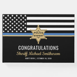 Plag van politie Sheriff Retirement Thin Blue Line Gastenboek