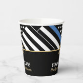 Plag van politie Sheriff Retirement Thin Blue Line Papieren Bekers (Links)