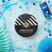 Plag van politie Sheriff Retirement Thin Blue Line Papieren Kommen (Feest)