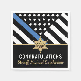 Plag van politie Sheriff Retirement Thin Blue Line Servet