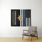 Plag van politie Sheriff Retirement Thin Blue Line Wandkleed (In Situ (horizontaal))