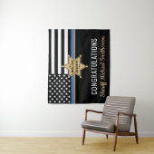 Plag van politie Sheriff Retirement Thin Blue Line Wandkleed (In situ)